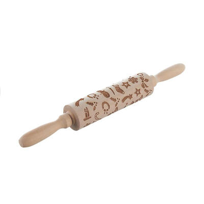 

Christmas Snowflake Laser Embossing Rolling Pin Printed Cookie Dough Stick Fondant Tool Baking Noodle Cake Dough Engraved Roller