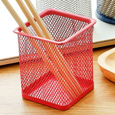 

Creative Office Desk Metal Mesh Square Pen Pot Case Container Organiser Holder