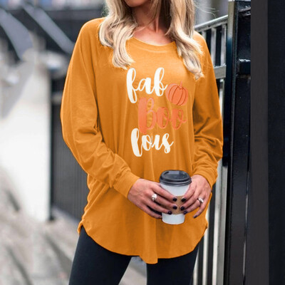 

Tailored Womens Fashion Circle Collar Printed Long Sleeve Fashion Casual Top Blouses