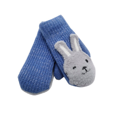 

Kids Gloves Winter Cartoon Rabbit Children Thicken Warm Gloves Girls Cute Full Fingers Rabbit Hair Wool Mittens