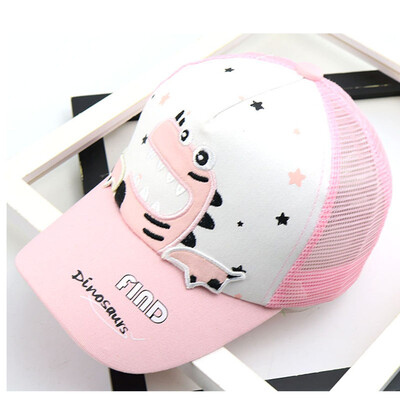 

Male Female Primary Cecondary School Students Outdoor Activities Small Dinosaur Pattern Sunshade Breathable Mesh Cap Sun Hat