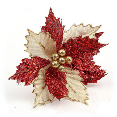 

Tailored Christmas Flowers Xmas Tree Decorations Glitter Hollow Wedding Party Home Decor