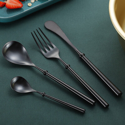 

Toponeto 4PCS Set Stainless Steel Upscale Dinnerware Flatware Cutlery Fork Spoon