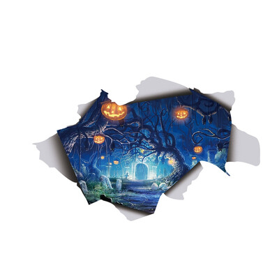 

Creative Halloween Fantasy Decor 3D Breaking Wall Sticker Decals Decorative Scary Wallpapers Party Supplies Home Decoration