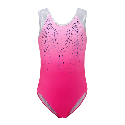 

Sleeveless diamond Bright pattern Body suit ballet Gymnastics gradient color practice Dance Practice Clothes European American