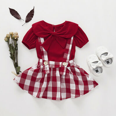 

Christmas Newborn Kid Baby Girl Tops Skirt Suspender Dress Outfit 2pcs Set