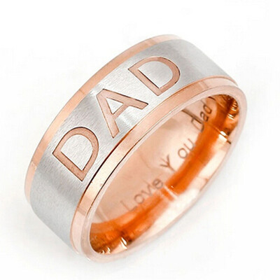

New Arrive Stainless Steel Dad Ring Engraved Love You Dad Men Ring Jewelry