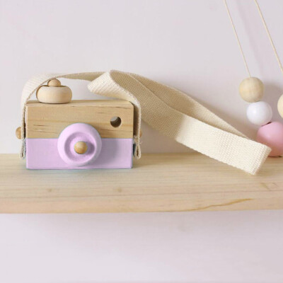 

Siaonvr Wooden Toy Camera Kids Creative Neck Hanging Rope Toy Photography Prop Gift