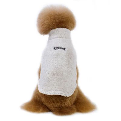 

Pet Autumn And Winter Models Solid Color High Collar Cotton Wool Coat Dog Two Feet Hoodies Teddy Costume Coral Velvet Clothes