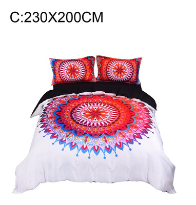 

Toponeto Three-Piece Fashion 3d Digital Printing Bedding Set Digital Printing Lining Double-Layer Duvet Suit
