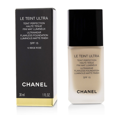 

CHANEL - Le Teint Ultra Ultrawear Flawless Foundation Luminous Matte Finish SPF15 - 12 Beige Rose 30ml1oz