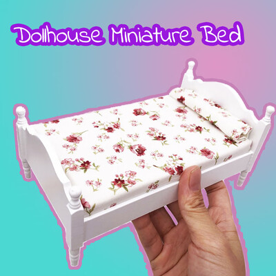 

YIWULADollhouse Furniture Mini Bed Set Miniature Living Room Kids Pretend Play Toy