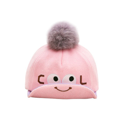 

Baby Infant Boy Girl Cap Snapback Casquette Peaked Hat Cute Eye Printed Fur Ball Baseball Cap 6-24M