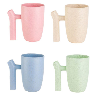 

Unique Wheat Straw Bathroom Eco-friendly Tumblers Toothbrush Holder Cup Rinsing Mug Couple Rinse Brush Cup