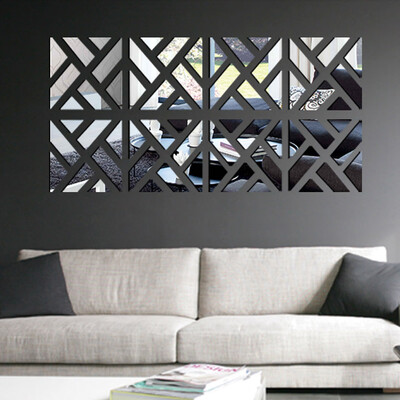 

Wall Paper Geometric Removable DIY 3D Acrylic Mirror Wall Decal Set Sticker Art Decals Mural for Home Decoration 30120cm Safe B2