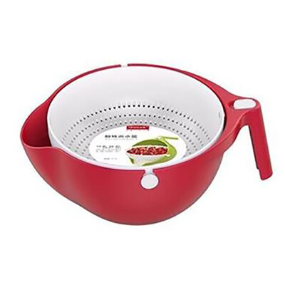 

JPGIF Double Drain Basket Bowl Washing Kitchen Strainer Noodle Vegetable Fruit Storage
