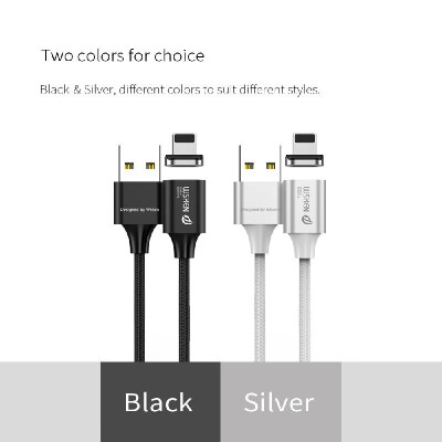 

WSKEN X2 2M 656ft Lightning Magnetic Cable for iPhone iPad LED Display Magnetical Type Data Sync Fast Charging Cable Nylon Braide