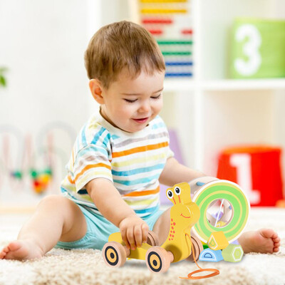 

Gobestart Wooden Shape Pull Toy - Wooden Puzzle Educational Toy Toddler Learning Toy