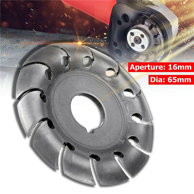 

Power Wood Carving Disc 65MM Angle Grinder Tool Milling Cutter Tea Tray Blade 12-Teeth 16MM Hole Woodworking Turbo Disc Grinder