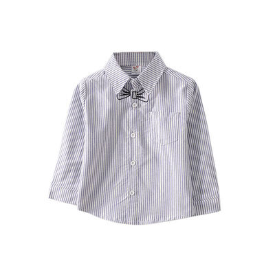 

Children Shirts 2018 Spring Autumn New Embroidery Bow Striped Boys Girls Long Sleeve Shirt Children Tops Baby Clothing 2-7Y