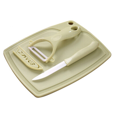

Kitchen Ceramic Knives Set Household Ceramic Fruit Knives Set Three Sets Of Peeling Knives Cutting Board Plastic