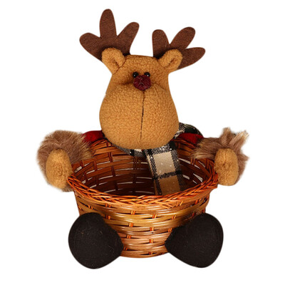 

Toponeto Christmas Candy Storage Basket Decoration Santa Claus Storage Basket Gift A