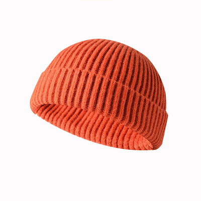 

Men Women Winter Knitted Hat Beanie Skullcap Sailor Cap Cuff Brimless Retro Warm