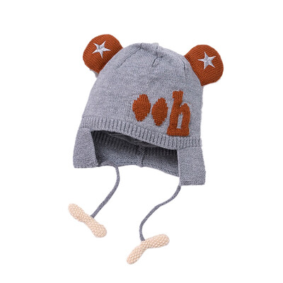 

Autumn Baby Girls Boys Hats Toddler Star Printed Hats With Ear Design Casual Caps Headwear