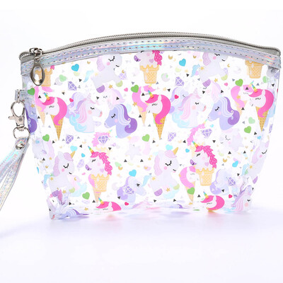 

Unicorn PU Pencil CaseCosmetic Bag PVC Transparent Waterproof Storage Bag Large Capacity H02-4
