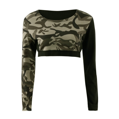 

2017 women sexy set breathe Elastic Slim Long Sleeve camouflage Bandage tops Long Pants Sexy aerobics Bandage Women