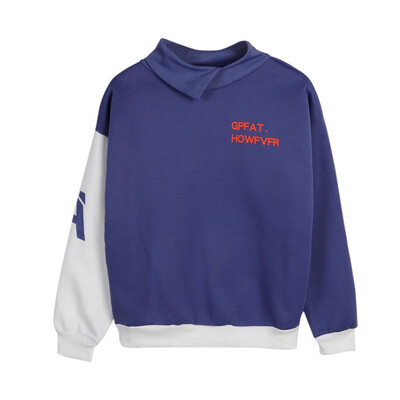 

Autumn Winter New Letter Print Women Sweatshirt Fashion Casual Fake Two Piece Turtleneck Long Sleeve Top 2 Colors -3XL