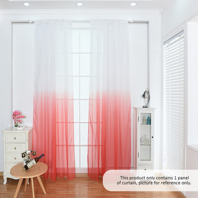 

39 79inches Polyester Semi-Blackout Gradient Color Window Curtain Panel Living Room Bedroom Hotel Divider Voile Curtain with Rod