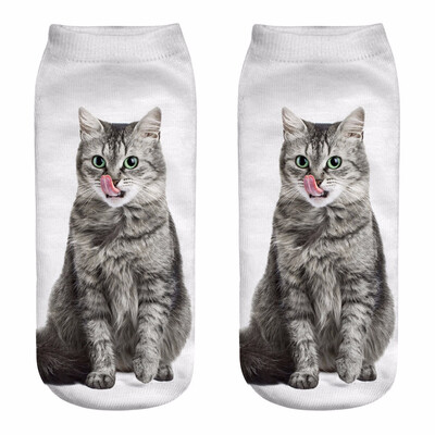 

2018 New HOT 3D Printing Women Socks Brand Sock Fashion Unisex Christmas Socks Cat Meias Female Funny Low Ankle Femme Sock Sale