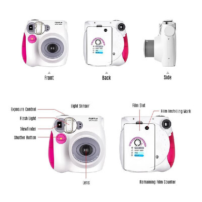 

Fujifilm Instax Mini7s Instant Camera Film Cam Auto-focusing with Wrist Strap Birthday Christmas New Year Festival Gift for Boys G