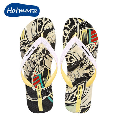 

hotmarzz non-slip printed mens flip-flops summer flip-flops beach shoes