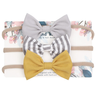 

2019 Fashion 3pcsset Baby Headband Bow Headwear Good Elastic Boy Girl Beanie Spring Autumn Childrens hair accessories