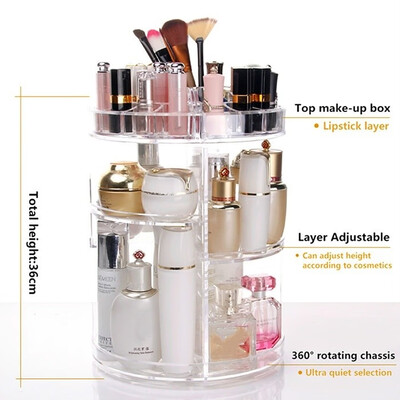 

Fashion Spinning Cosmetic 360° Rotating Lipstick Makeup Holder Organizer Rack Storage Box