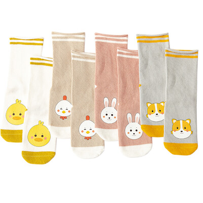 

4 Pair Cotton Newborn Baby Socks Winter Warm Baby Boy Girl Socks Cartoon Animal Print Infant Toddler Kids Anti Slip Floor Sock