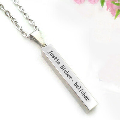 

Popular Fashoin 1PC Justin Bieber Lettering Titanium Steel Vertical Necklace Star Jewelry Necklaces