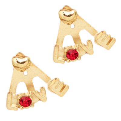 

Love Stud Earrings with Diamond Cute ColorGold