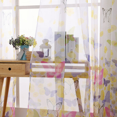 

Toponeto 1 PCS Floral Tulle Door Window Curtain Drape Panel Sheer Scarf Valances