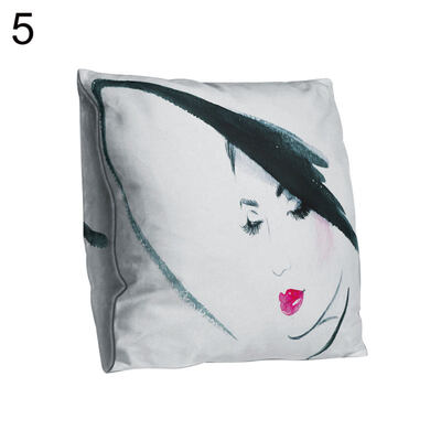 

Double-sided Print Beauty Head Portrait Pillow Case Cushion Cover Sofa Car Decor