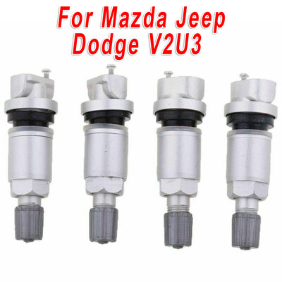 

4 Pcs Tire Pressure Sensor Valve Stem TPMS Replacement For Mazda Jeep Dodge V2U3