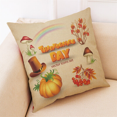 

Tailored Thanksgiving Gifts Pillowcase Happy Fall Pillow Cover Home Decoration 18x18Inch
