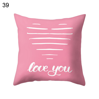 

Love Heart Happy Romantic Pillow Case Cushion Cover Sofa Bed Car Office Decor