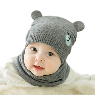 

Kids Winter Hats Fashion Ears Girls Boys Children Warm Caps Scarf Set Baby Bonnet Enfant Knitted Cute Hat for Girl Boy