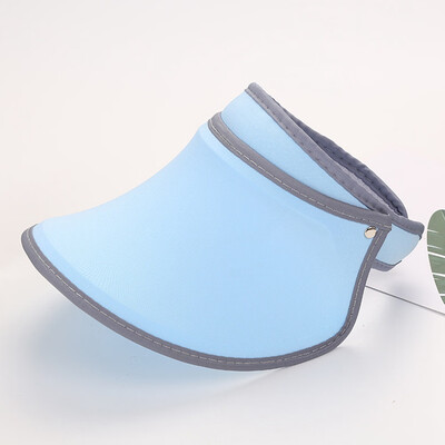 

Summer Female Double Empty Hats Visor Solid Unisex Anti UV Sun Hat Woman Beach Visor Cap
