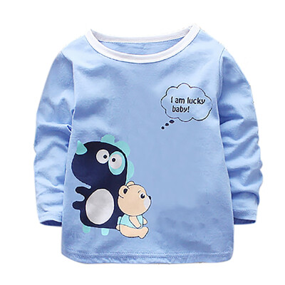 

Autumn Baby Boys Long Sleeve T-Shirts Kids Girls Cartoon Tops Tees Casual Blouse T-Shirts