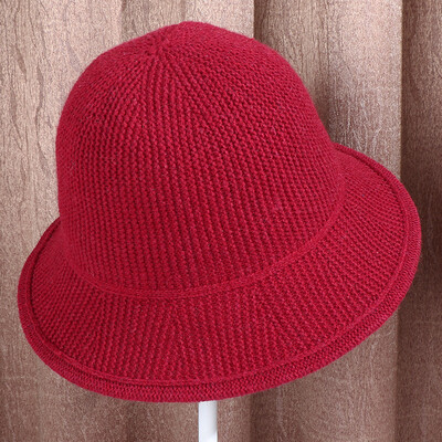 

2019 autumn&winter new Korean version of the casual ladies wool knitted wool hat tide solid color warm basin hat fisherman hat