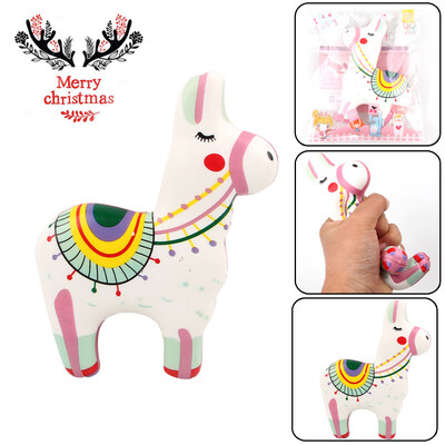 

Gobestart Christmas Colored Pony Stress Reliever Scented Super Slow Rising Squeeze Toy